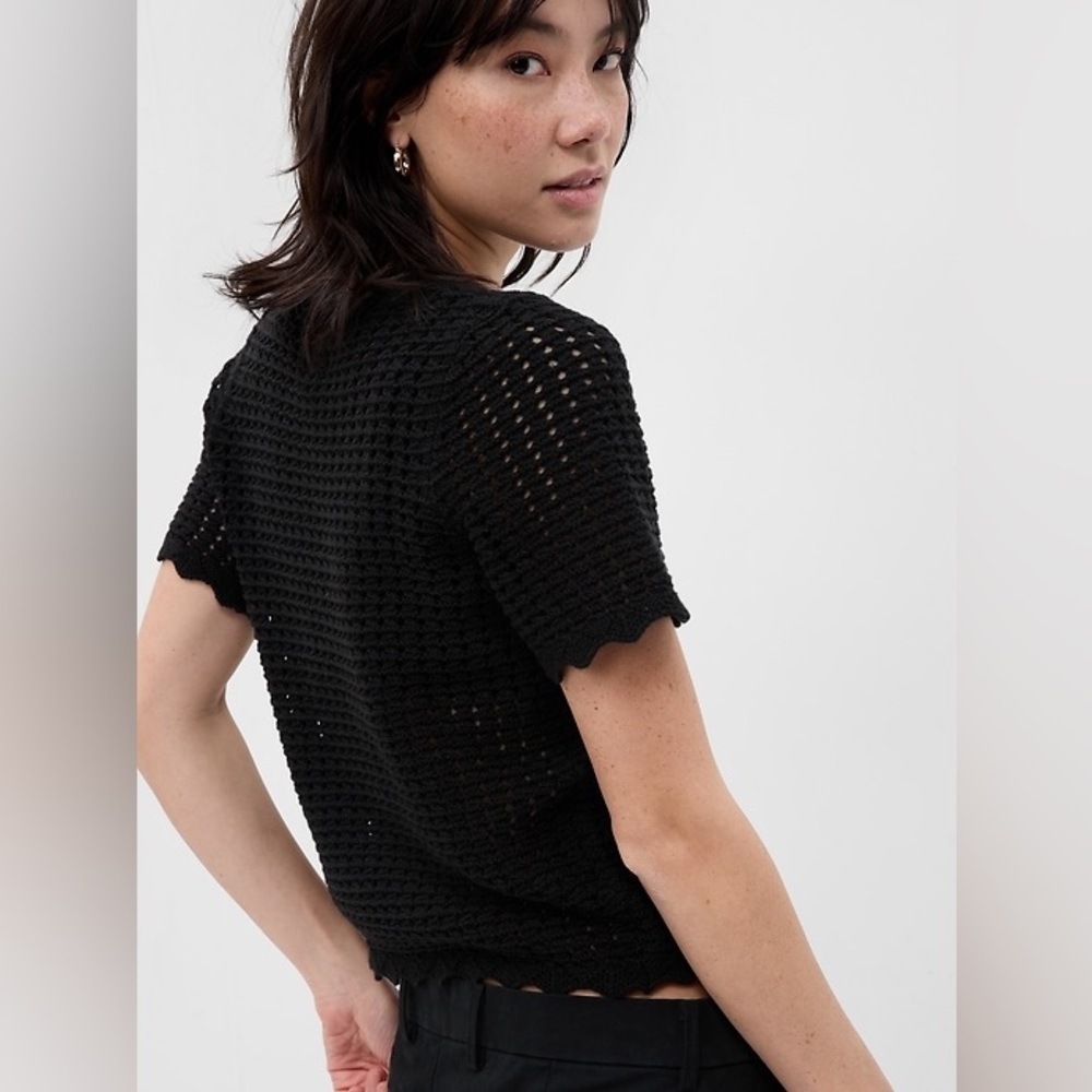 Black Crochet Top